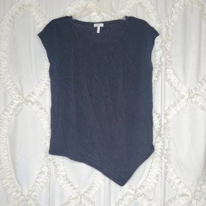 Joie Asymmetrical Hem Serotina Linen Black Gray T Shirt Size Small